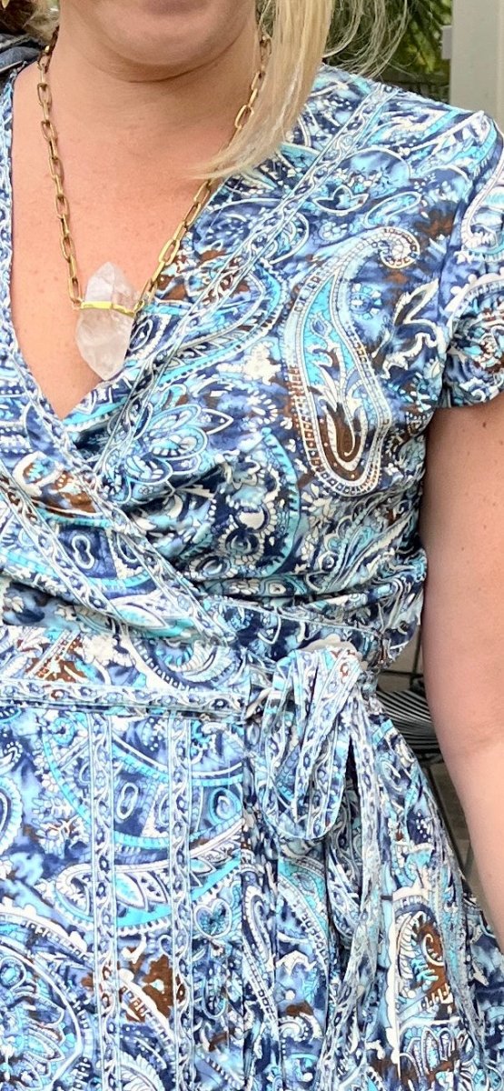 Repurposed Sari Wrap Dress with Cap SleeveBaizaarDRESS