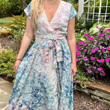 Repurposed Sari Wrap Dress with Cap SleeveBaizaarDRESS