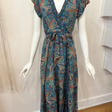 Repurposed Sari Wrap Dress with Cap SleeveBaizaarDRESS