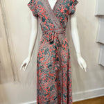 Repurposed Sari Wrap Dress with Cap SleeveBaizaarDRESS