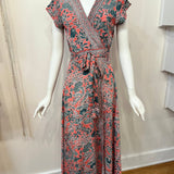 Repurposed Sari Wrap Dress with Cap SleeveBaizaarDRESS