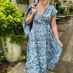 Repurposed Sari Wrap Dress with Cap SleeveBaizaarDRESS