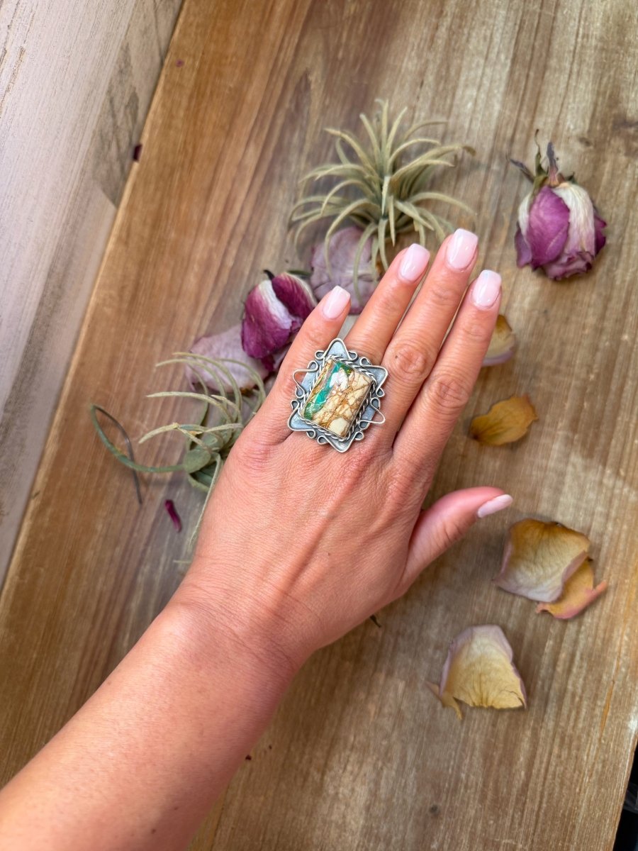 Ribbon Turquoise Sterling Silver Ring – Size 6.5 – (Philbert Nez)The Bijoux FAB Jewelryring
