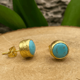 Round Stone Stud Earrings: Four Stone OptionsKipepeoEARRINGS