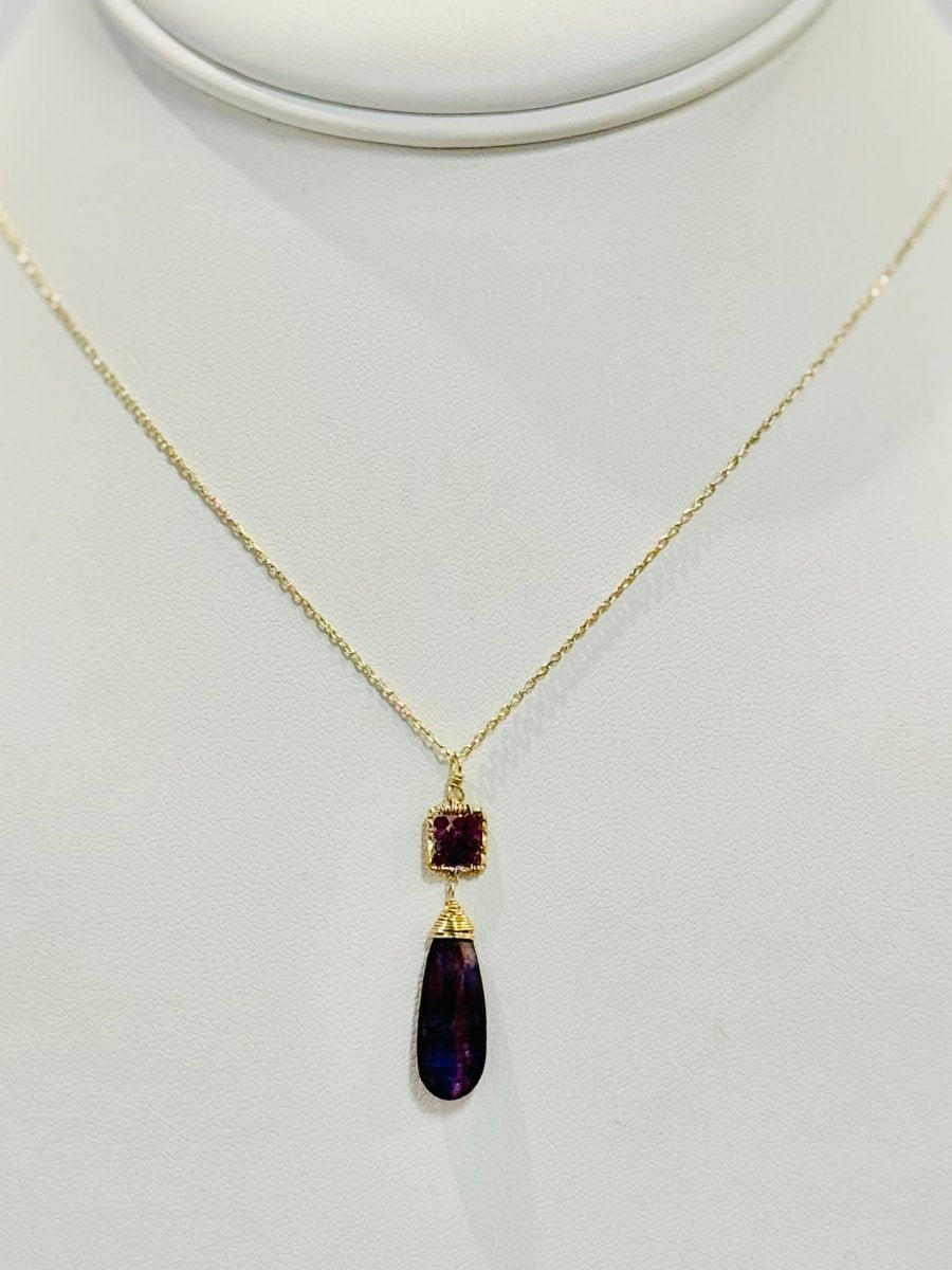 Ruby & Mystic Kyanite Necklace 4240 - ruby/mk - GMichelle PresslerNECKLACES