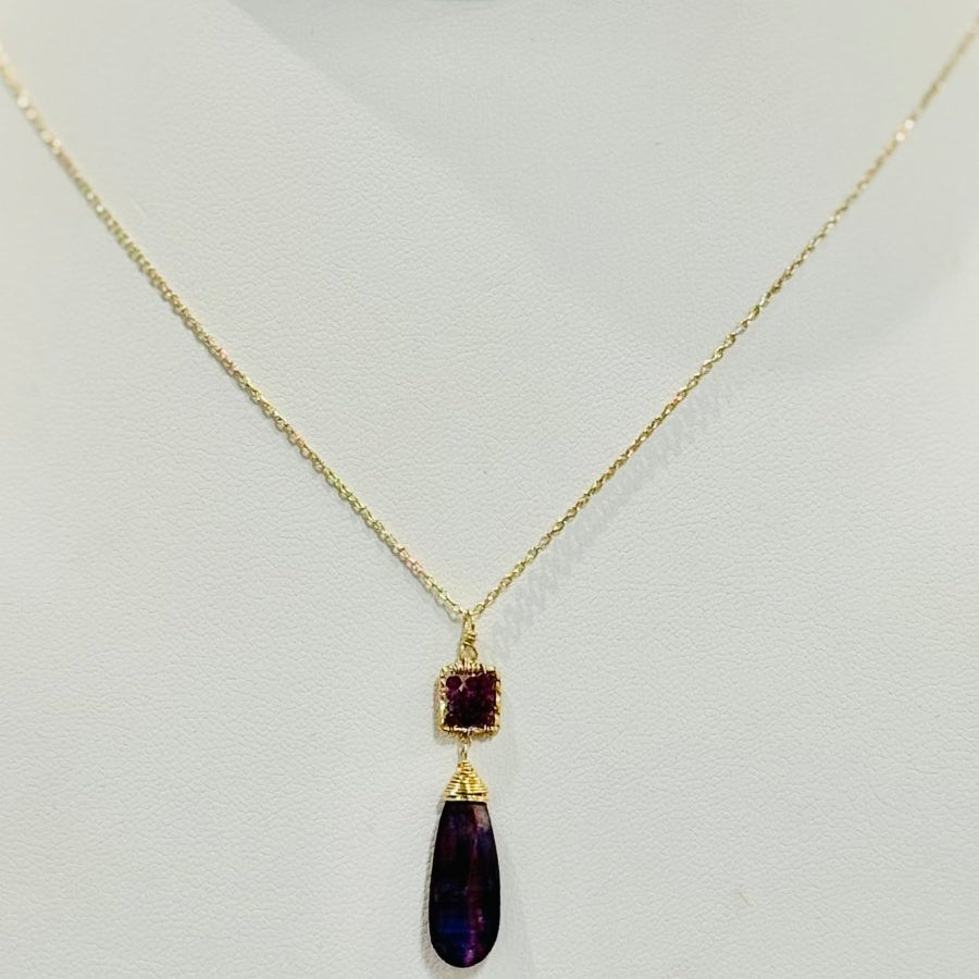 Ruby & Mystic Kyanite Necklace 4240 - ruby/mk - GMichelle PresslerNECKLACES