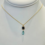 Sapphire & Natural Blue Zircon Necklace 4244 - A - saph/nbz - GMichelle PresslerNECKLACES
