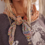 Scarf 235 - Agathe French Floral Scarf - Sunfaded AzaleaMagnolia PearlACCESS