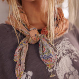 Scarf 235 - Agathe French Floral Scarf - Sunfaded AzaleaMagnolia PearlACCESS