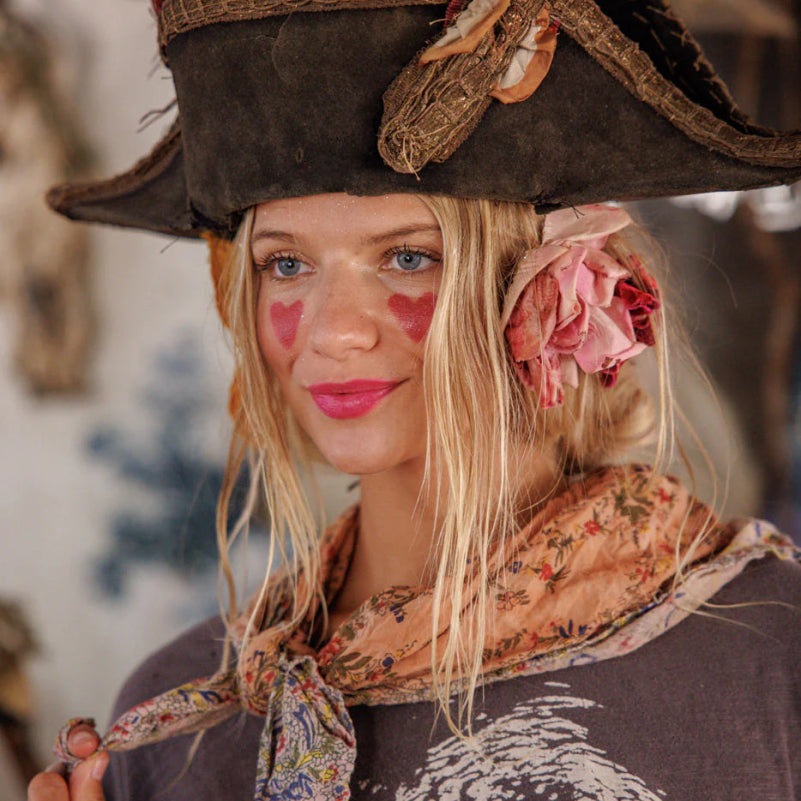 Scarf 235 - Agathe French Floral Scarf - Sunfaded AzaleaMagnolia PearlACCESS