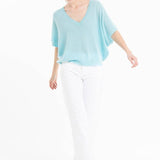 Sea - Glass Cashmere Batwing V - Neck SweaterSTUDIO CASHMERE8SWEATER