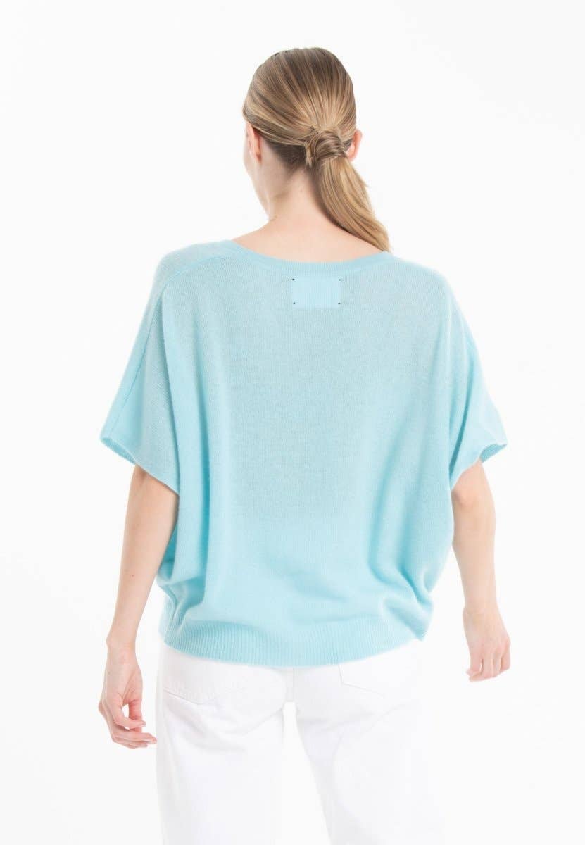 Sea - Glass Cashmere Batwing V - Neck SweaterSTUDIO CASHMERE8SWEATER