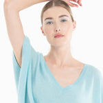 Sea - Glass Cashmere Batwing V - Neck SweaterSTUDIO CASHMERE8SWEATER