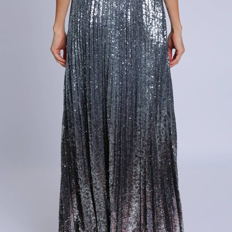Sequined High - Waist A - Line Maxi SkirtBeulah StyleSKIRT