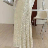 Sequined High - Waisted Drape Skirt — ChampagneLily ClothingSKIRT