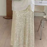 Sequined High - Waisted Drape Skirt — ChampagneLily ClothingSKIRT