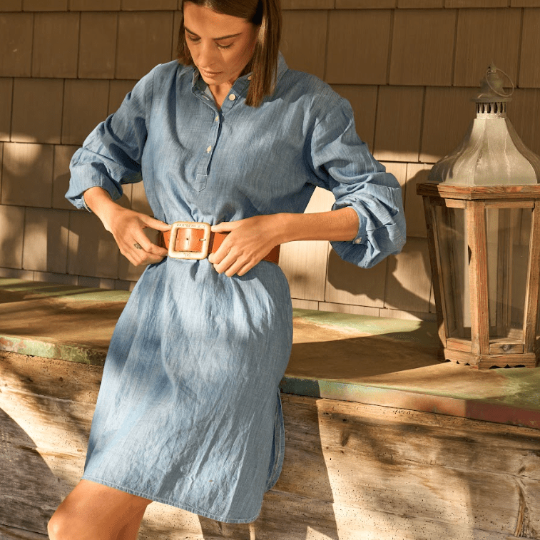 Shirt Dress - Chambray Light WashAnd For GoodDresses