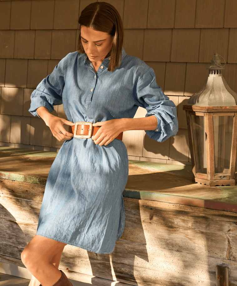 Shirt Dress - Chambray Light WashAnd For GoodDresses