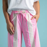 Shore Pant - Mixed Up Stripe - Baked Clay & Neon PinkAnd For GoodPants