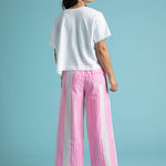 Shore Pant - Mixed Up Stripe - Baked Clay & Neon PinkAnd For GoodPants