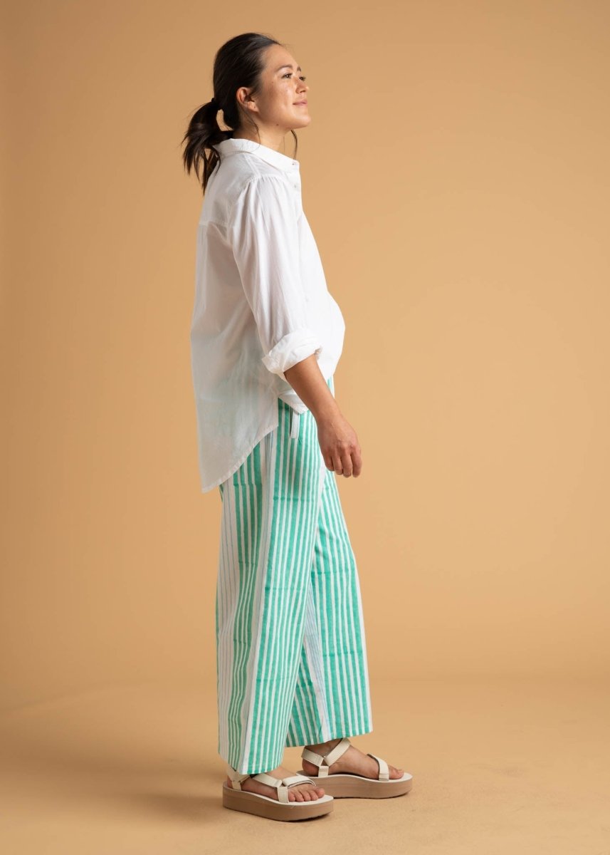 Shore Pant - Mixed Up Stripe - Seaglass & CeruleanAnd For GoodPants
