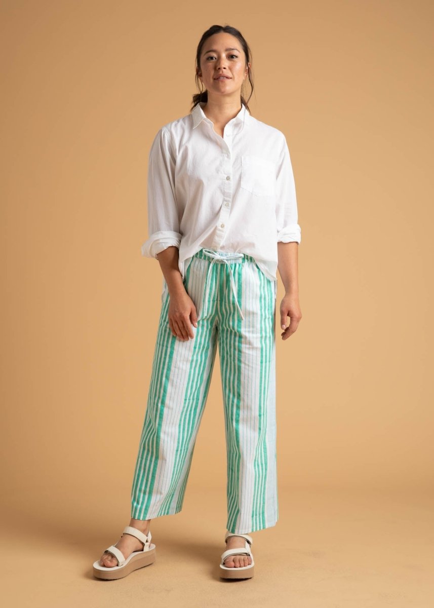 Shore Pant - Mixed Up Stripe - Seaglass & CeruleanAnd For GoodPants