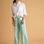 Shore Pant - Mixed Up Stripe - Seaglass & CeruleanAnd For GoodPants