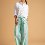 Shore Pant - Mixed Up Stripe - Seaglass & CeruleanAnd For GoodPants