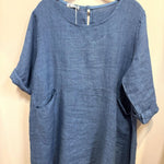Short Linen Dress - One Size in Jeans Bluela maison des fibres naturellesDRESS