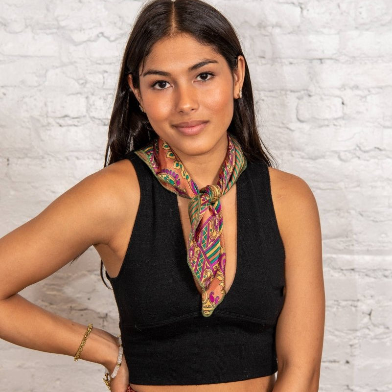 Silk Bandana from Upcycled Sari FabricsBaizaarSCARVES