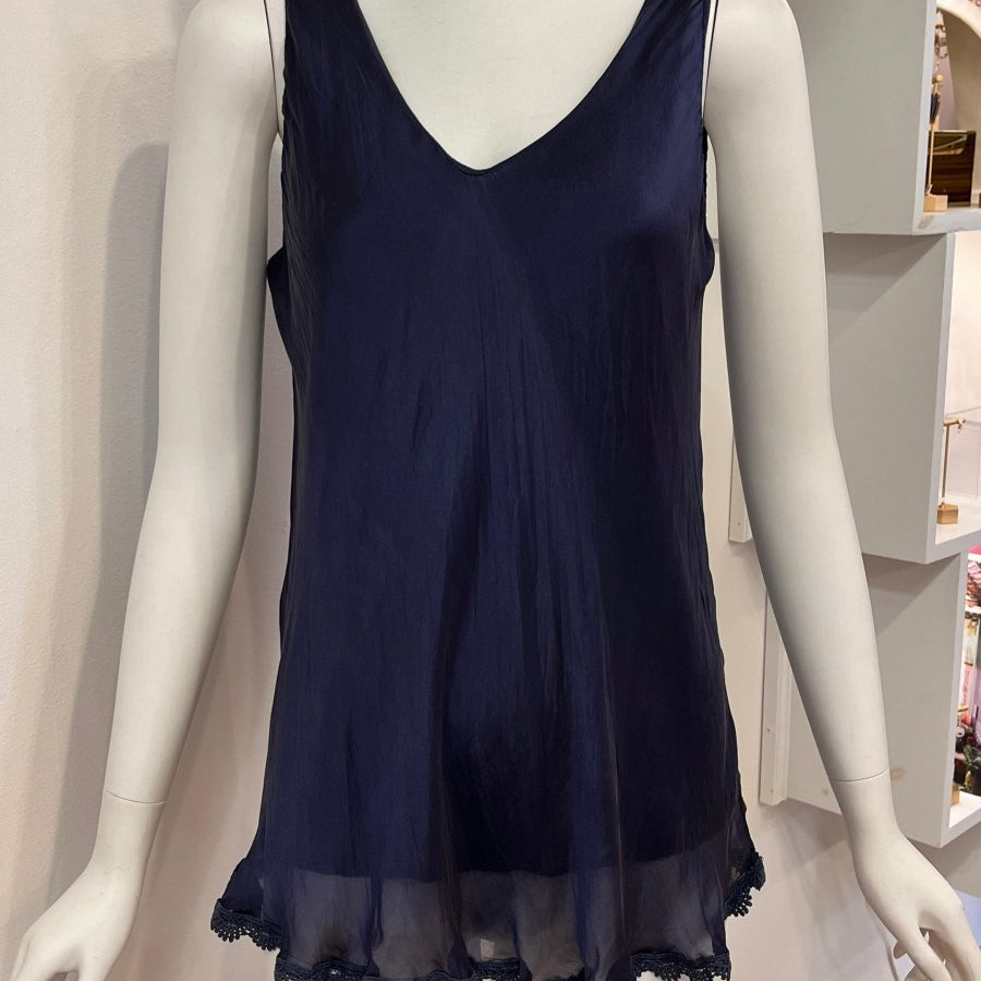 Silk Oblique Cut - V Neck - Bra Friendly - One SizeDance in Paristank top