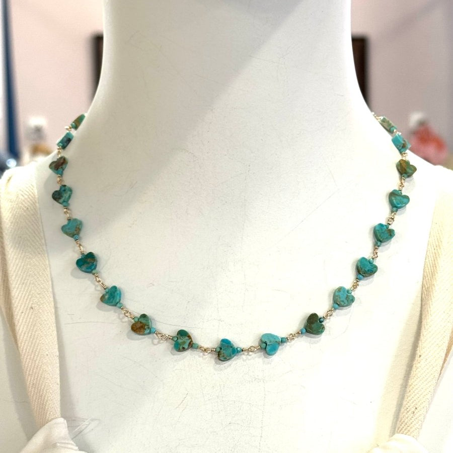 Small Heart Turquoise Short NecklaceBeth ZinkNECKLACES