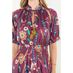 Smocked Waist, Floral Midi DressTHMLDRESS