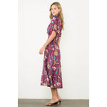Smocked Waist, Floral Midi DressTHMLDRESS