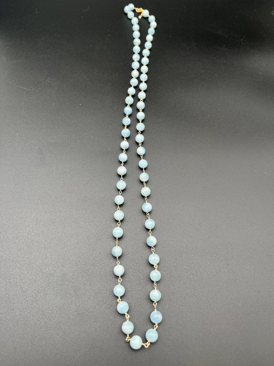 Smooth Aquamarine Long NecklaceBeth ZinkNECKLACES