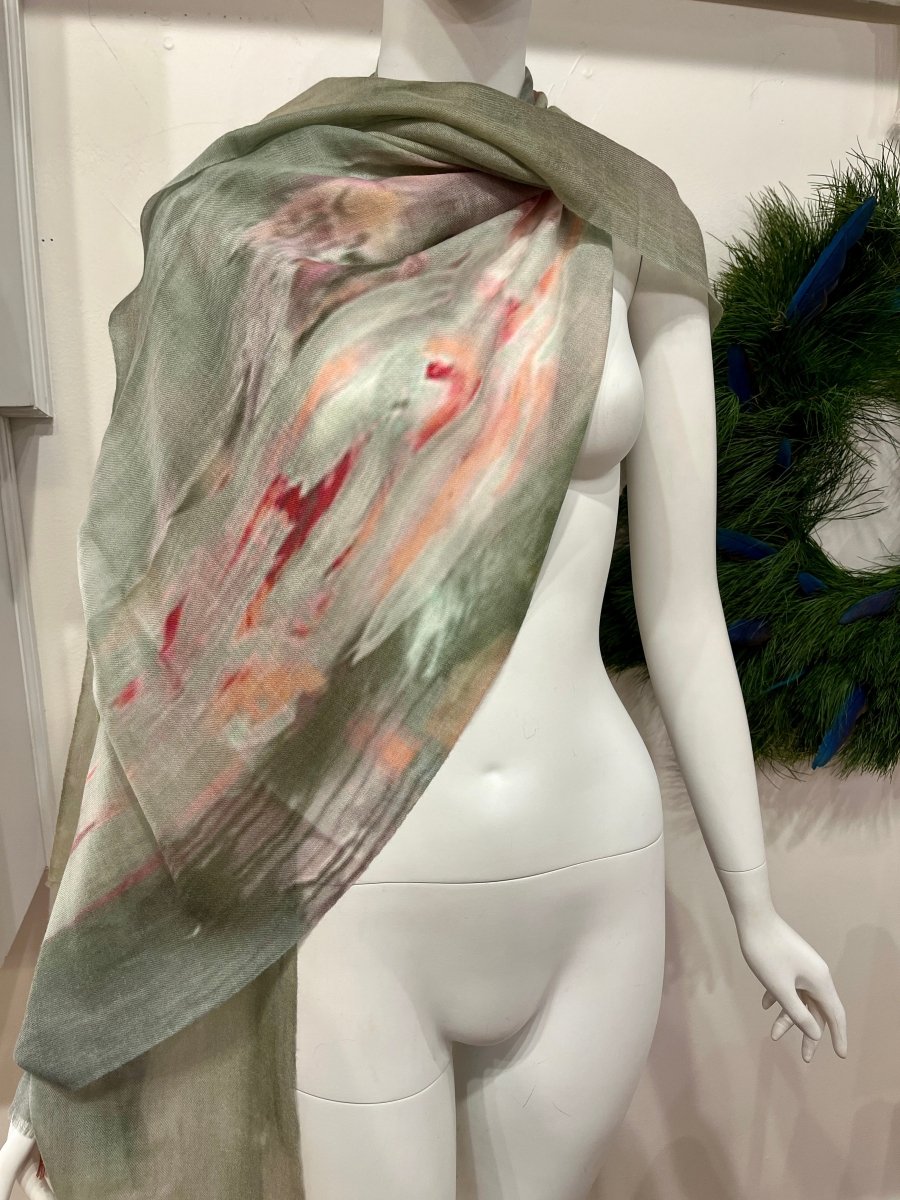 “Speak to Me” Peggy Vineyard Art in CashmereZiabirdSCARVES