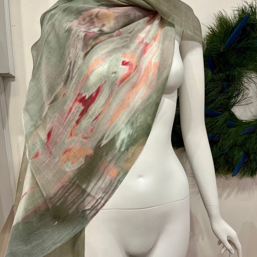 “Speak to Me” Peggy Vineyard Art in CashmereZiabirdSCARVES