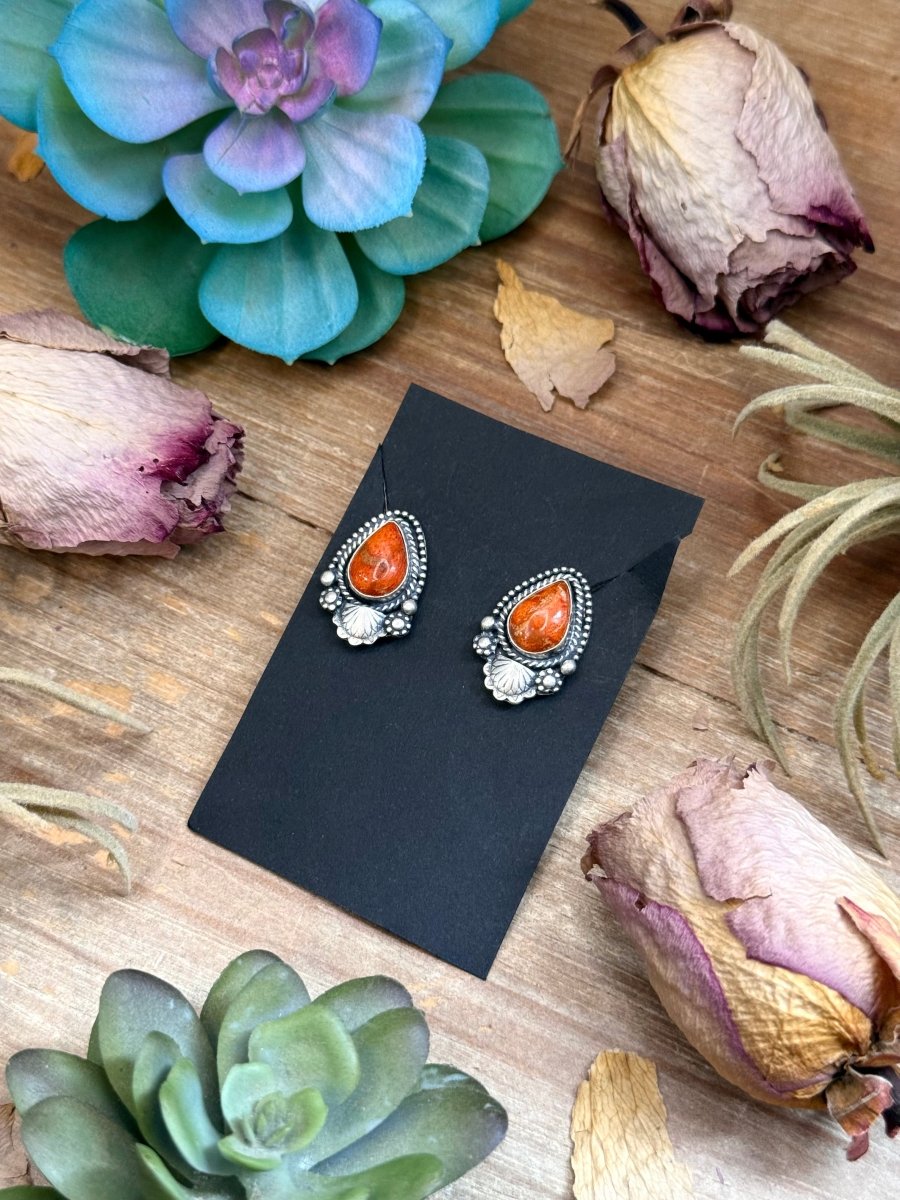 Sterling Silver Apple Coral Stud Earrings by Shay PfeifferThe Bijoux FAB JewelryEarrings
