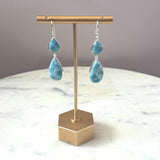 Sterling Silver Double Teardrop Larimar EarringsJinjaEARRINGS