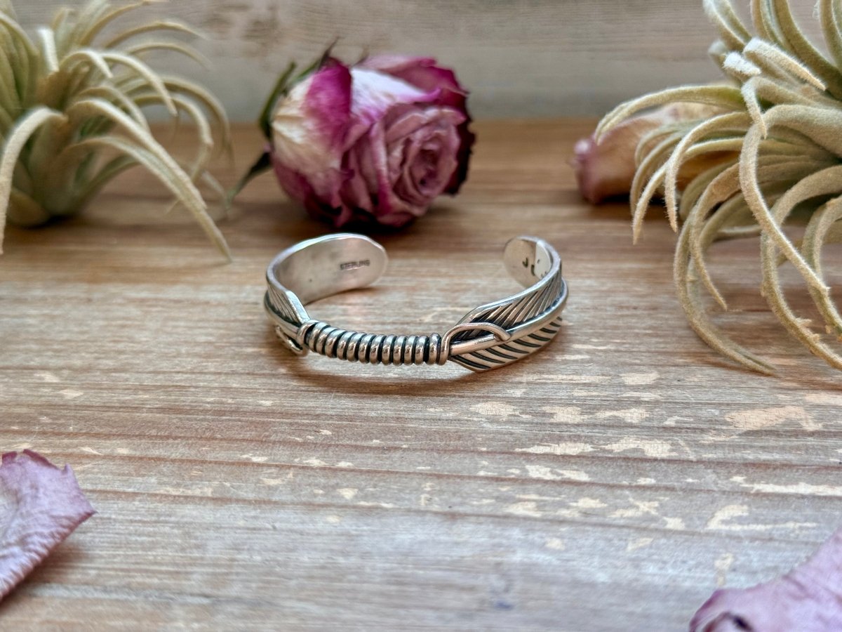 Sterling Silver Hudson Feather Cuff – Fits 5.5” Wrist – Handmade by Artist Jason OggThe Bijoux FAB JewelryBRACELET