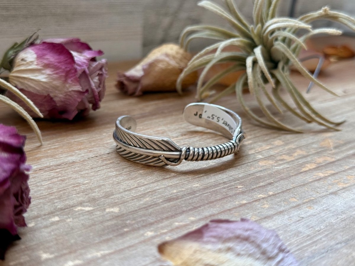 Sterling Silver Hudson Feather Cuff – Fits 5.5” Wrist – Handmade by Artist Jason OggThe Bijoux FAB JewelryBRACELET