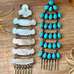 Sterling Silver Kingman Turquoise Dangle Earrings – 5 Inch Statement Design – Native Made by Geraldine James – Navajo HandmadeThe Bijoux FAB Jewelryearrings