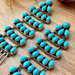 Sterling Silver Kingman Turquoise Dangle Earrings – 5 Inch Statement Design – Native Made by Geraldine James – Navajo HandmadeThe Bijoux FAB Jewelryearrings
