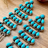 Sterling Silver Kingman Turquoise Dangle Earrings – 5 Inch Statement Design – Native Made by Geraldine James – Navajo HandmadeThe Bijoux FAB Jewelryearrings