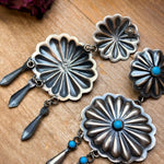 Sterling Silver Kingman Turquoise Dangle Earrings – Native Made by Cordelo CheeThe Bijoux FAB JewelryEarrings