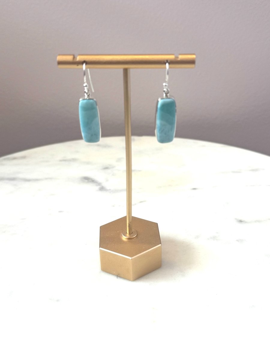 Sterling Silver Larimar Rectangle EarringsJinjaEARRINGS