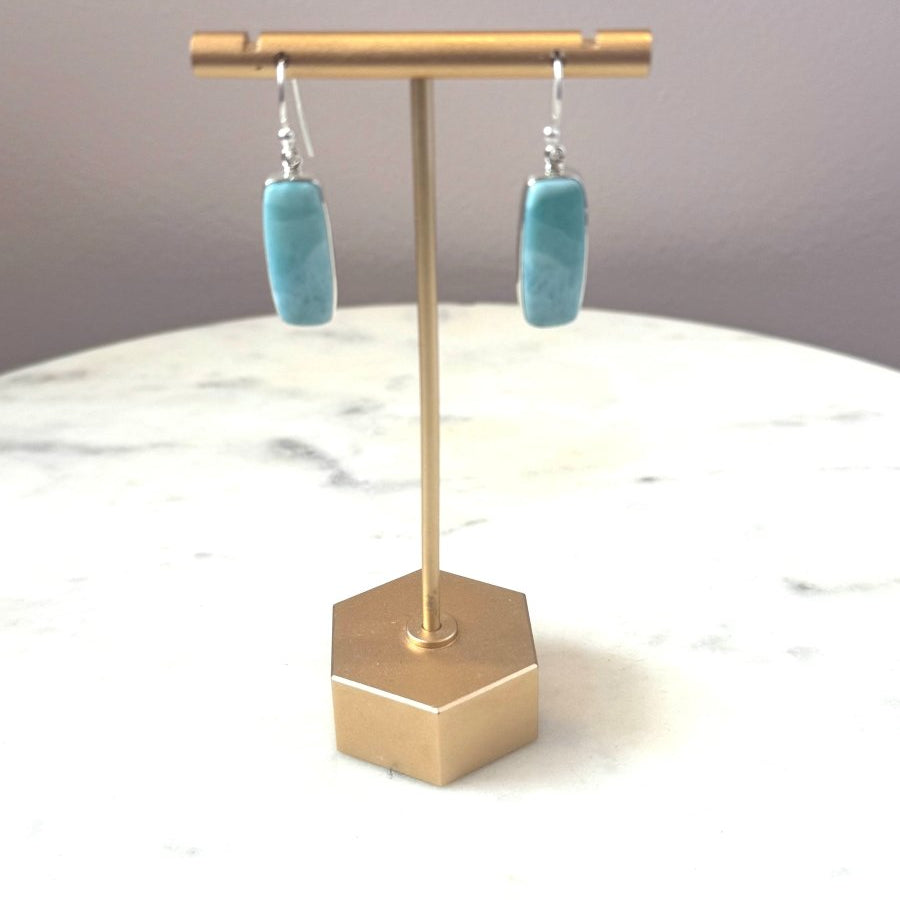 Sterling Silver Larimar Rectangle EarringsJinjaEARRINGS