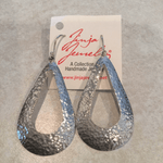 Sterling Silver Long Hammered Teardrop with Cutout EarringsJinjaEARRINGS