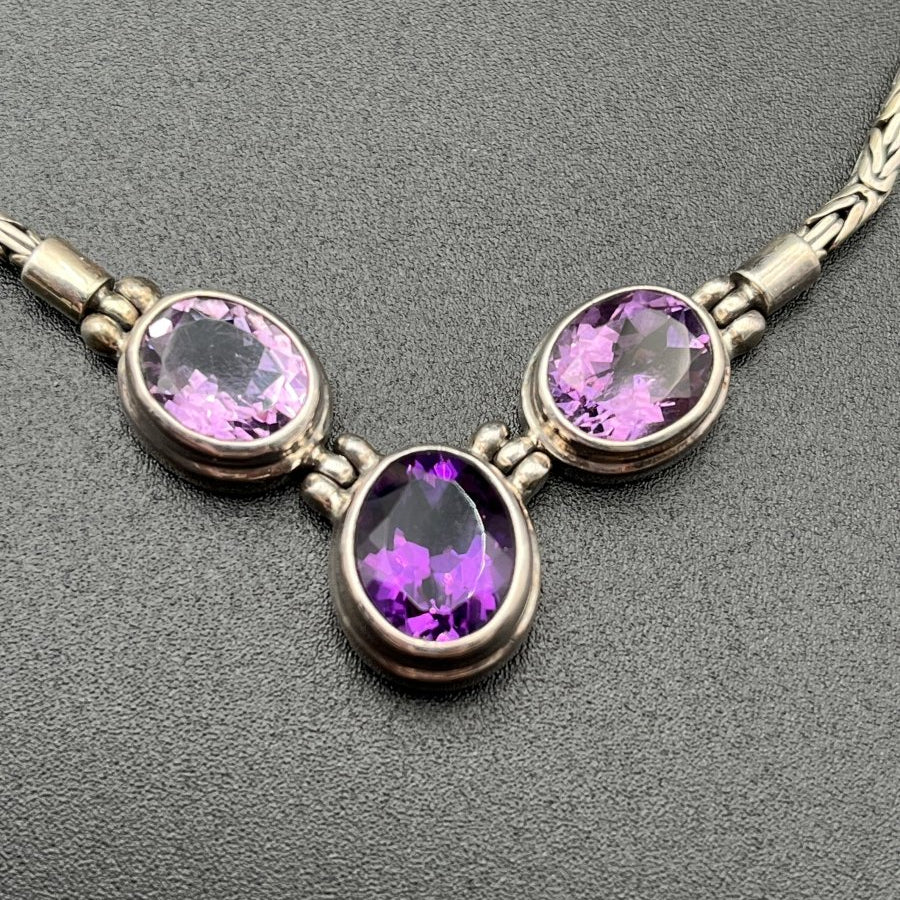 Sterling Silver Natural Amethyst NecklaceJinjaNECKLACES
