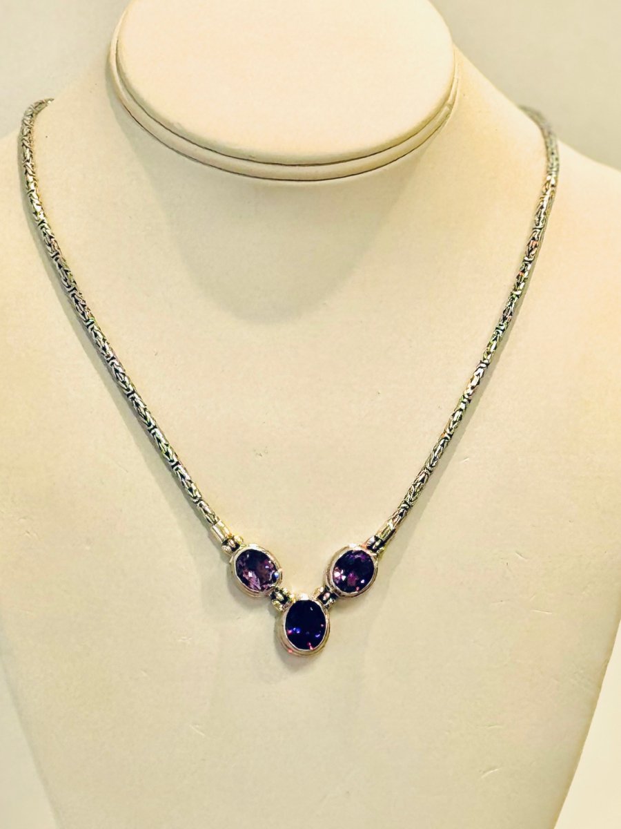 Sterling Silver Natural Amethyst NecklaceJinjaNECKLACES